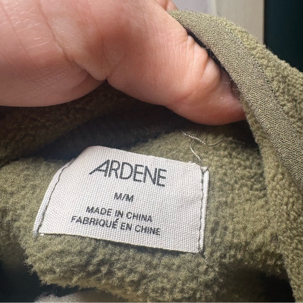 Ardene Olive Green Fleece Quarter Zip Pullover Oversized M Gorpcore Comfy - Picture 6 of 6